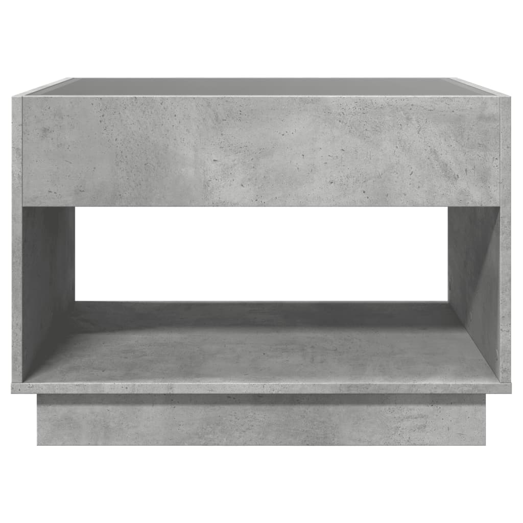 Salongbord Sofabord Betonggrå med Infinity LED 70x50x50 cm