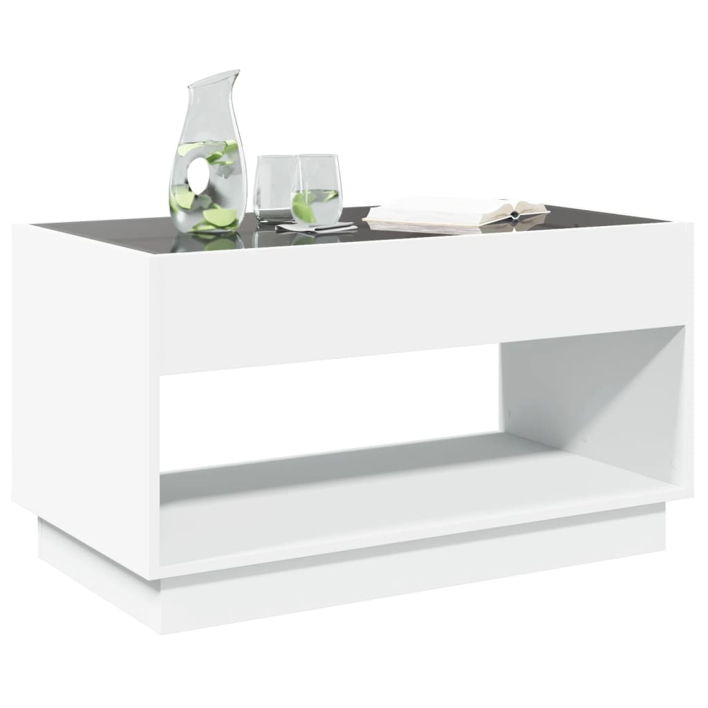 Salongbord Sofabord Hvit med Infinity LED 90x50x50 cm