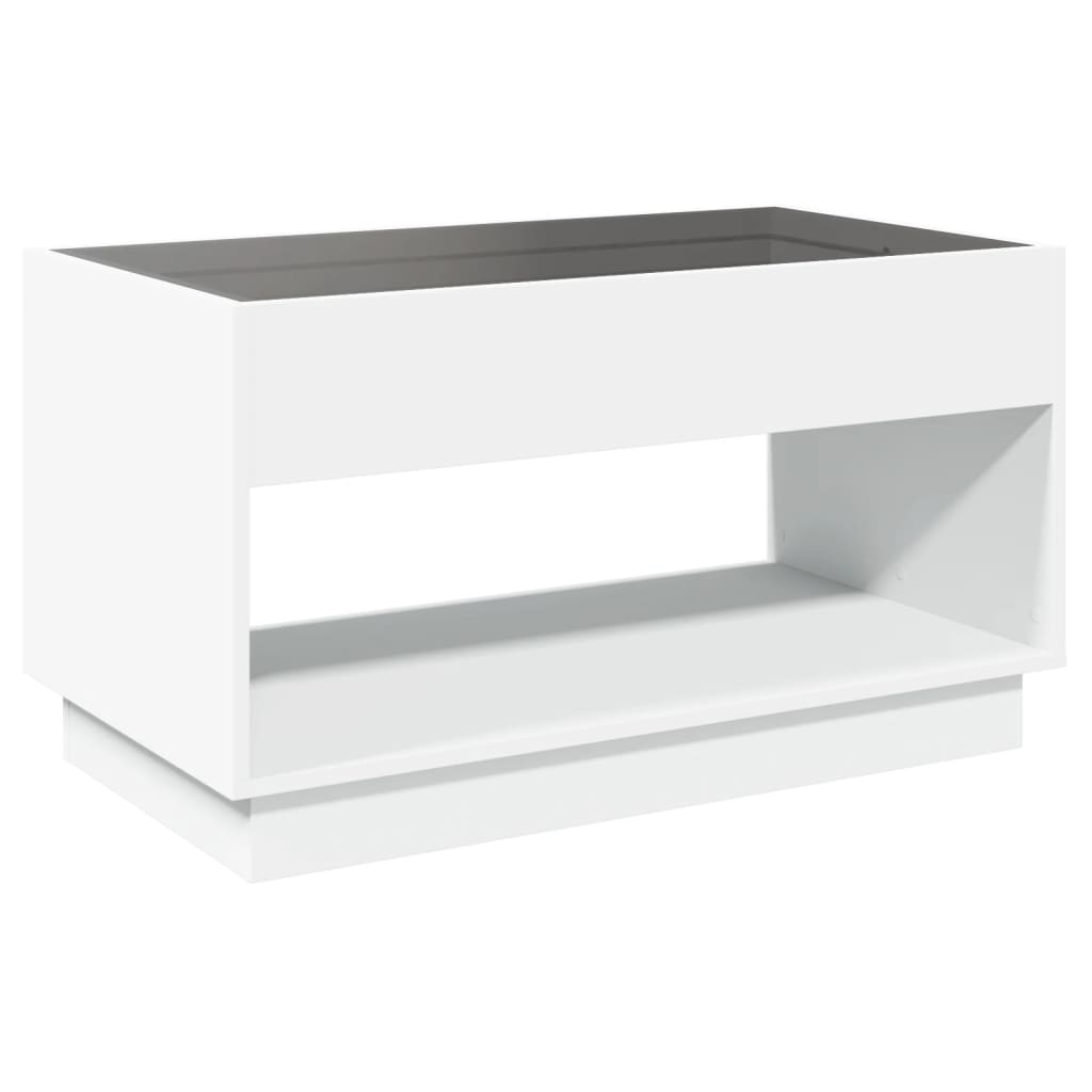 Salongbord Sofabord Hvit med Infinity LED 90x50x50 cm