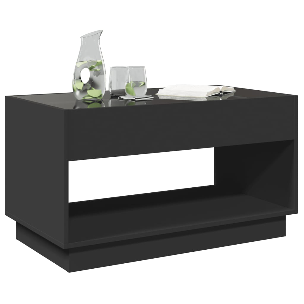 Salongbord Sofabord Svart med Infinity LED 90x50x50 cm