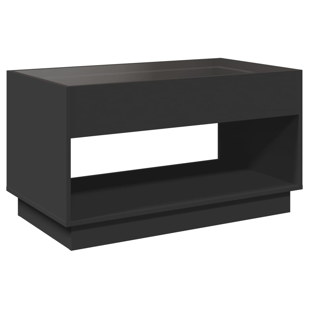Salongbord Sofabord Svart med Infinity LED 90x50x50 cm