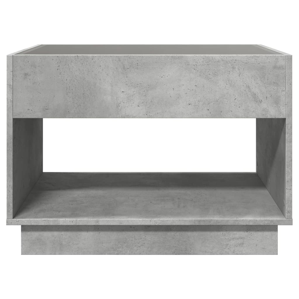 Salongbord Sofabord Betonggrå med Infinity LED 90x50x50 cm