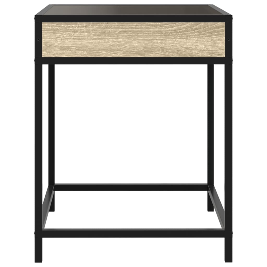 Salongbord Sofabord Sonoma Eik med Infinity LED 40x40x51 cm