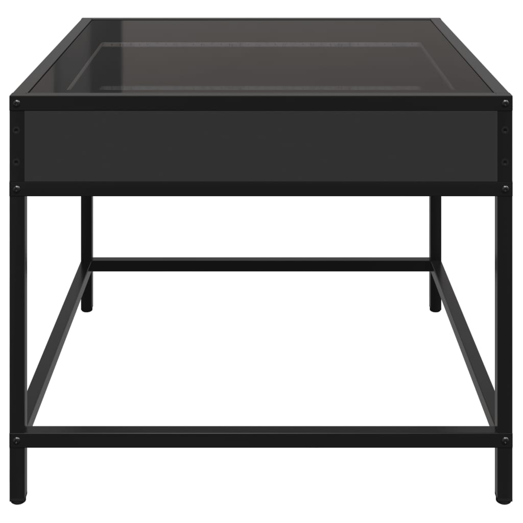 Salongbord Sofabord Svart med Infinity LED 50x50x41 cm