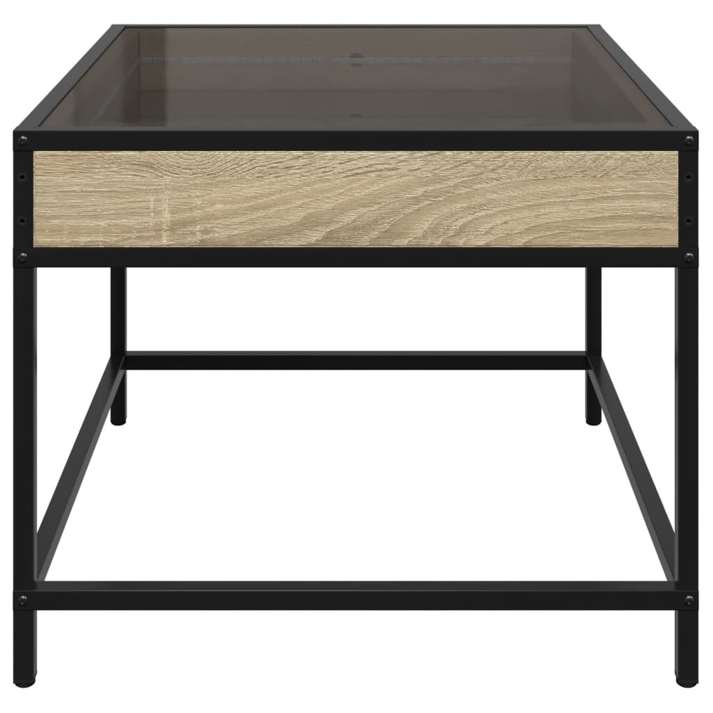 Salongbord Sofabord Sonoma Eik med Infinity LED 50x50x41 cm