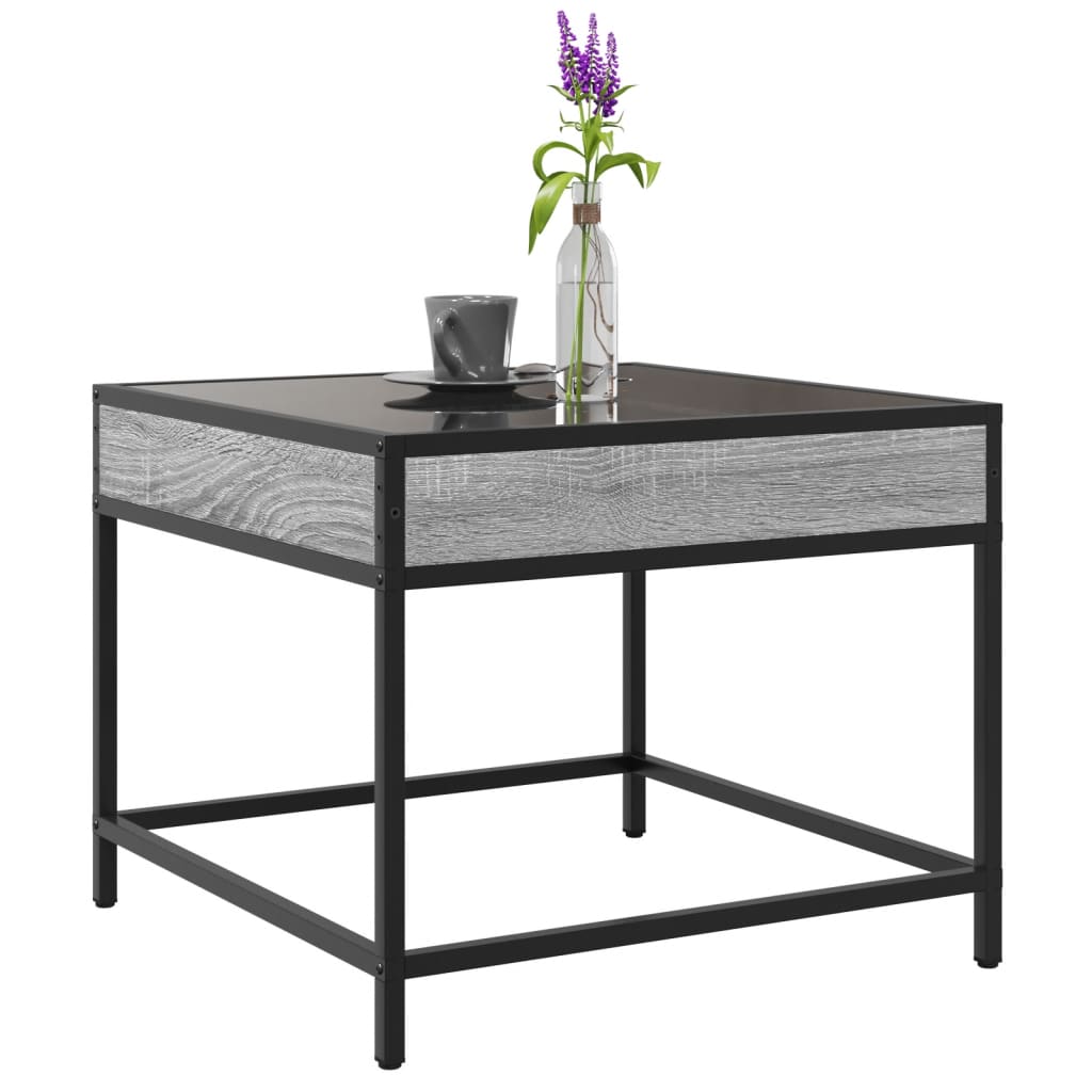 Salongbord Sofabord Sonoma Grå med Infinity LED 50x50x41 cm