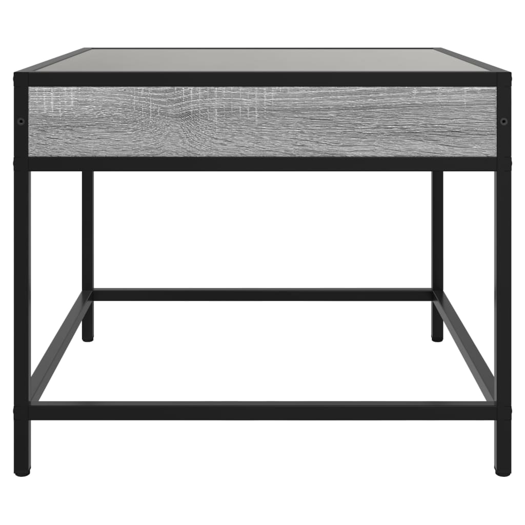 Salongbord Sofabord Sonoma Grå med Infinity LED 50x50x41 cm