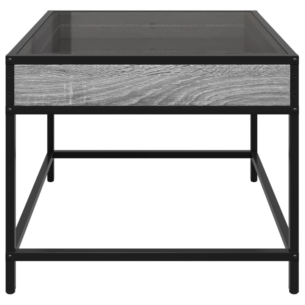 Salongbord Sofabord Sonoma Grå med Infinity LED 50x50x41 cm