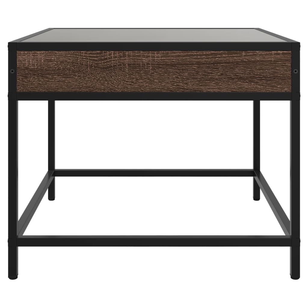 Salongbord Sofabord Brun Eik med Infinity LED 50x50x41 cm