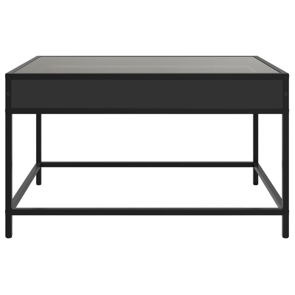 Salongbord Sofabord Svart med Infinity LED 70x50x41 cm