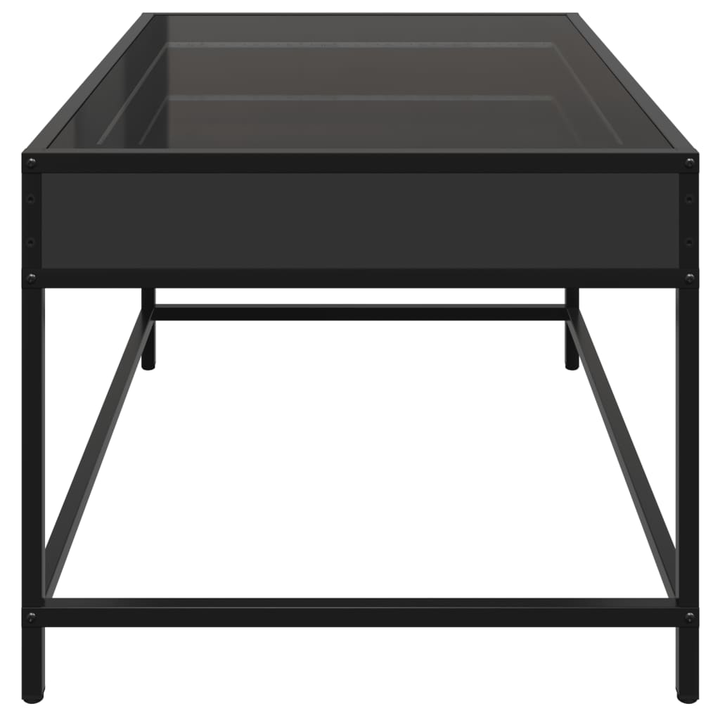 Salongbord Sofabord Svart med Infinity LED 70x50x41 cm