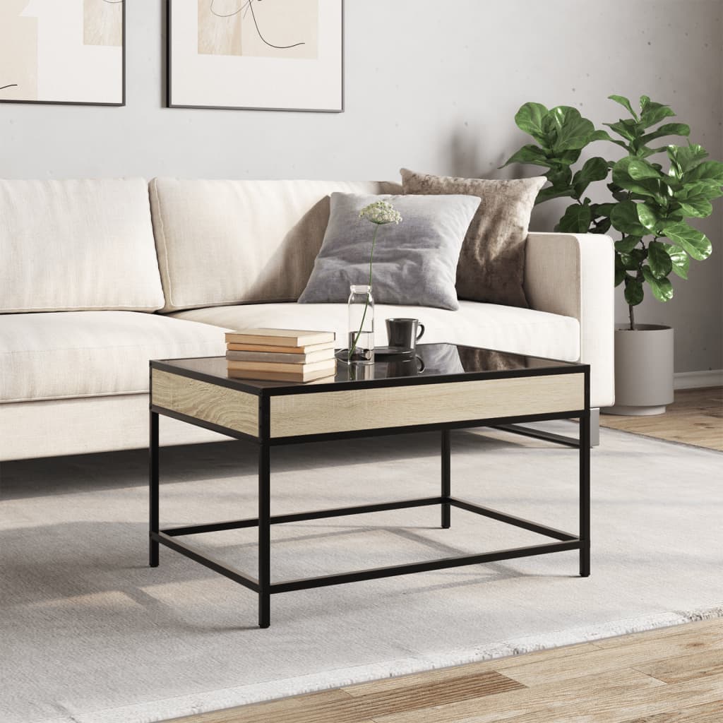 Salongbord Sofabord Sonoma Eik med Infinity LED 70x50x41 cm