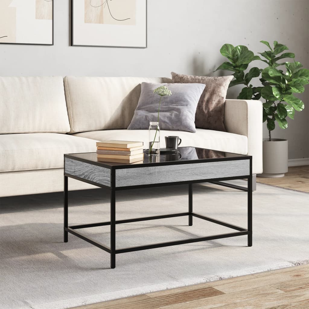 Salongbord Sofabord Sonoma Grå med Infinity LED 70x50x41 cm