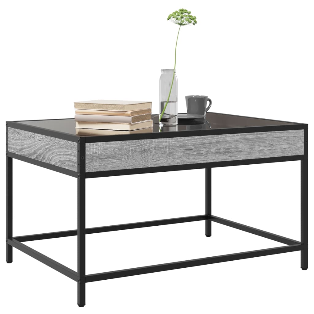 Salongbord Sofabord Sonoma Grå med Infinity LED 70x50x41 cm