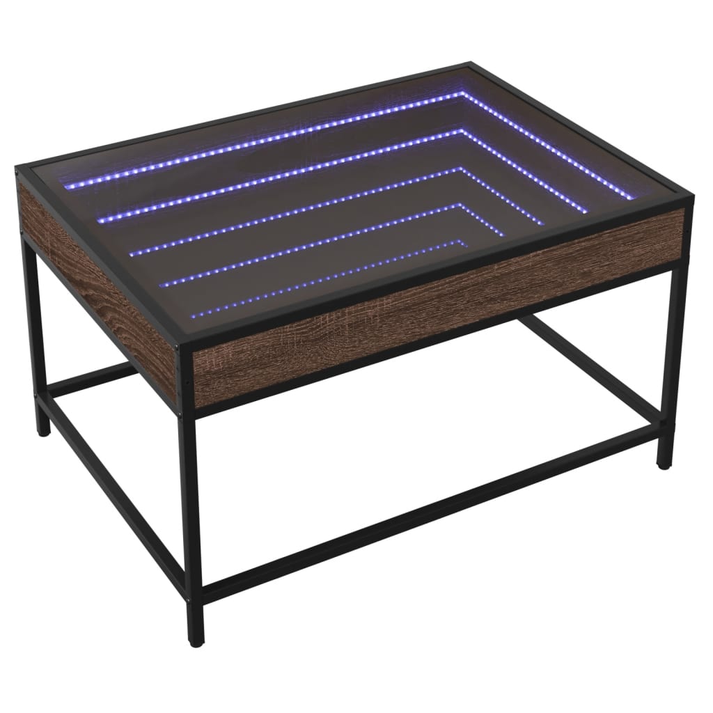 Salongbord Sofabord Brun Eik med Infinity LED 70x50x41 cm