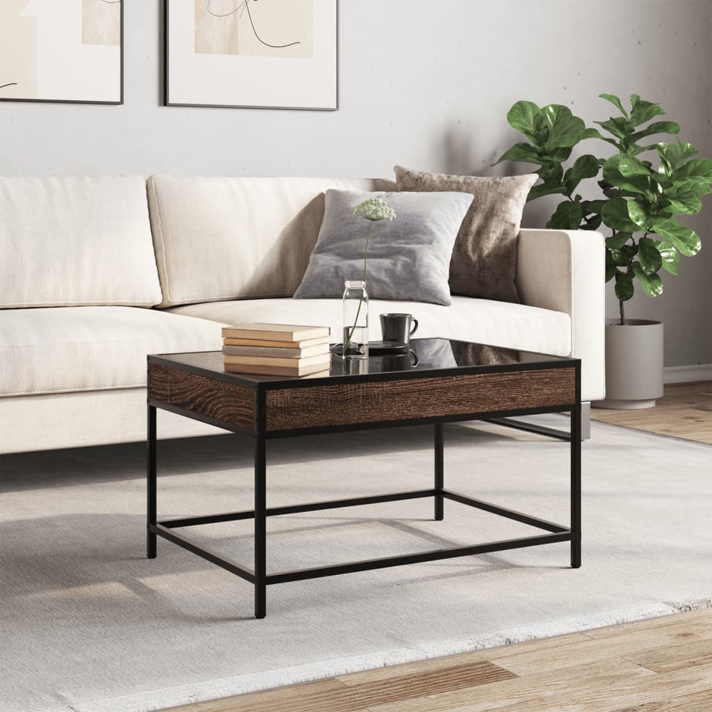 Salongbord Sofabord Brun Eik med Infinity LED 70x50x41 cm