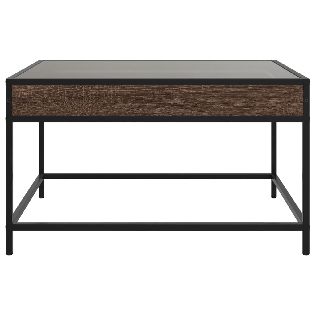 Salongbord Sofabord Brun Eik med Infinity LED 70x50x41 cm