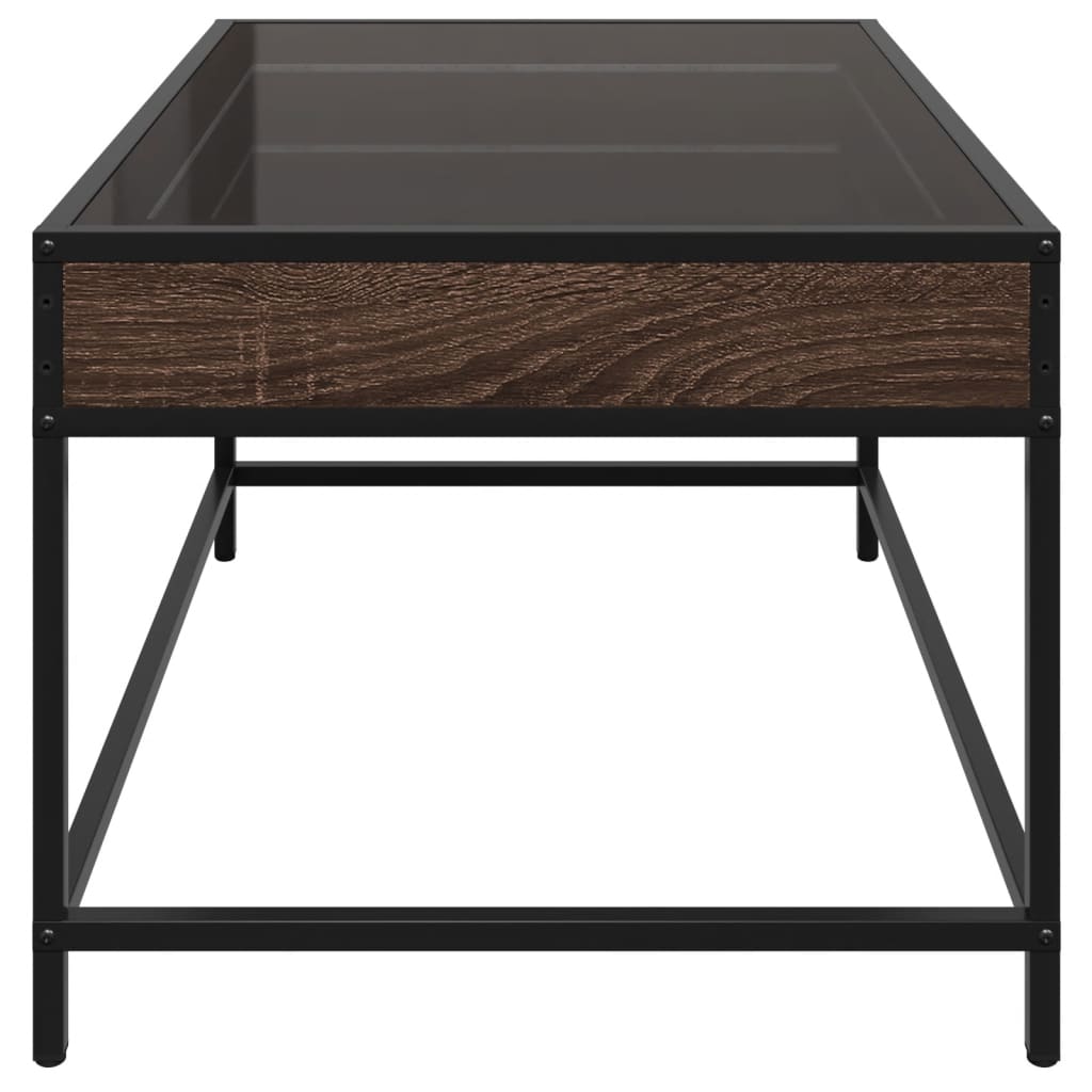 Salongbord Sofabord Brun Eik med Infinity LED 70x50x41 cm