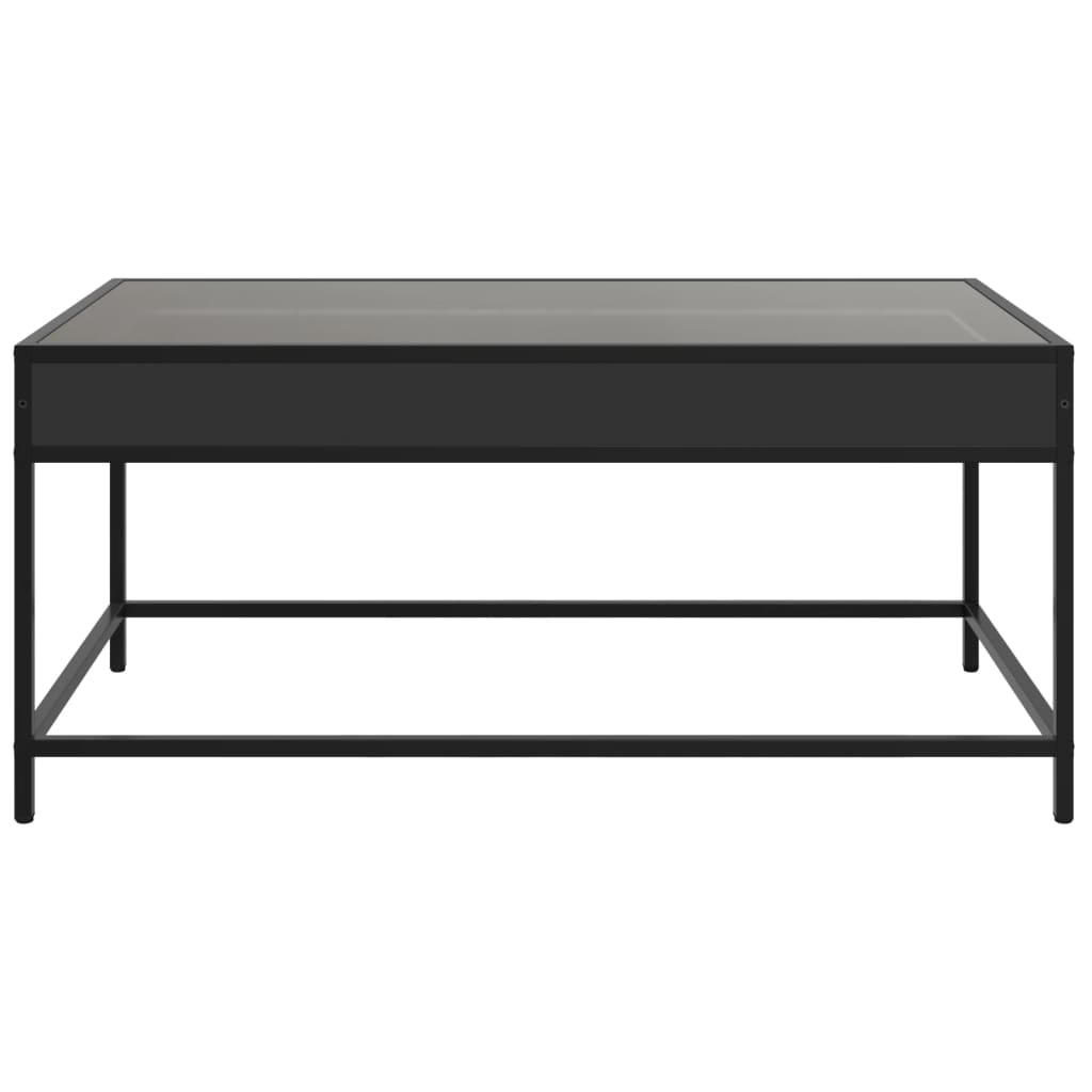 Salongbord Sofabord Svart med Infinity LED 90x50x41 cm