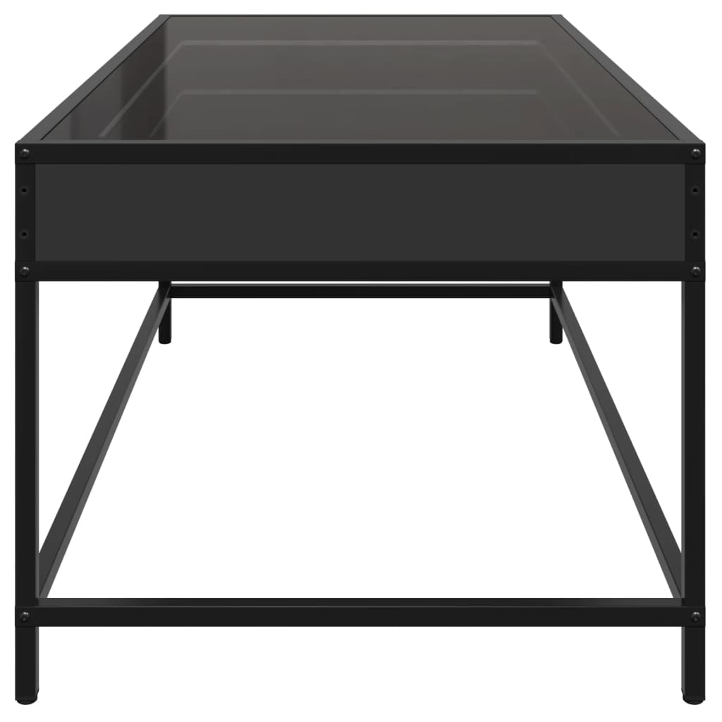Salongbord Sofabord Svart med Infinity LED 90x50x41 cm