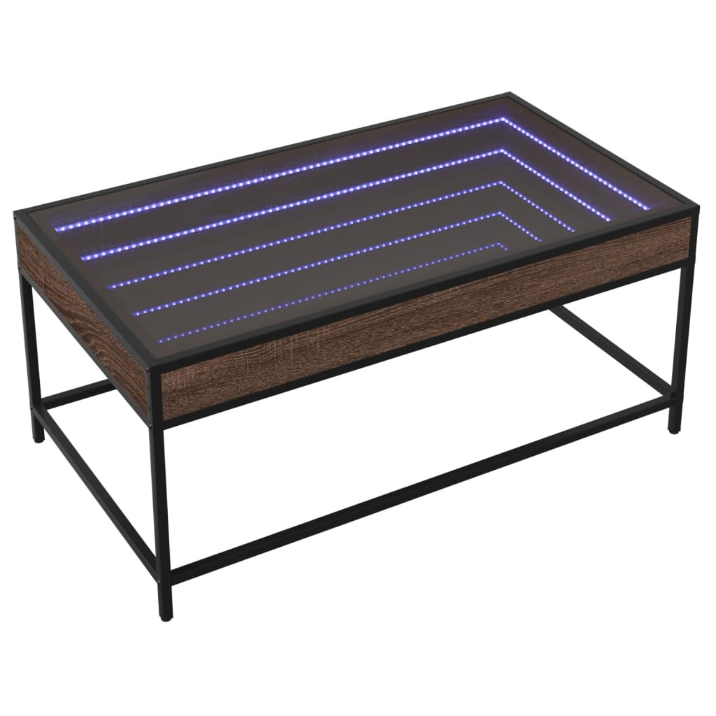 Salongbord Sofabord Brun Eik med Infinity LED 90x50x41 cm