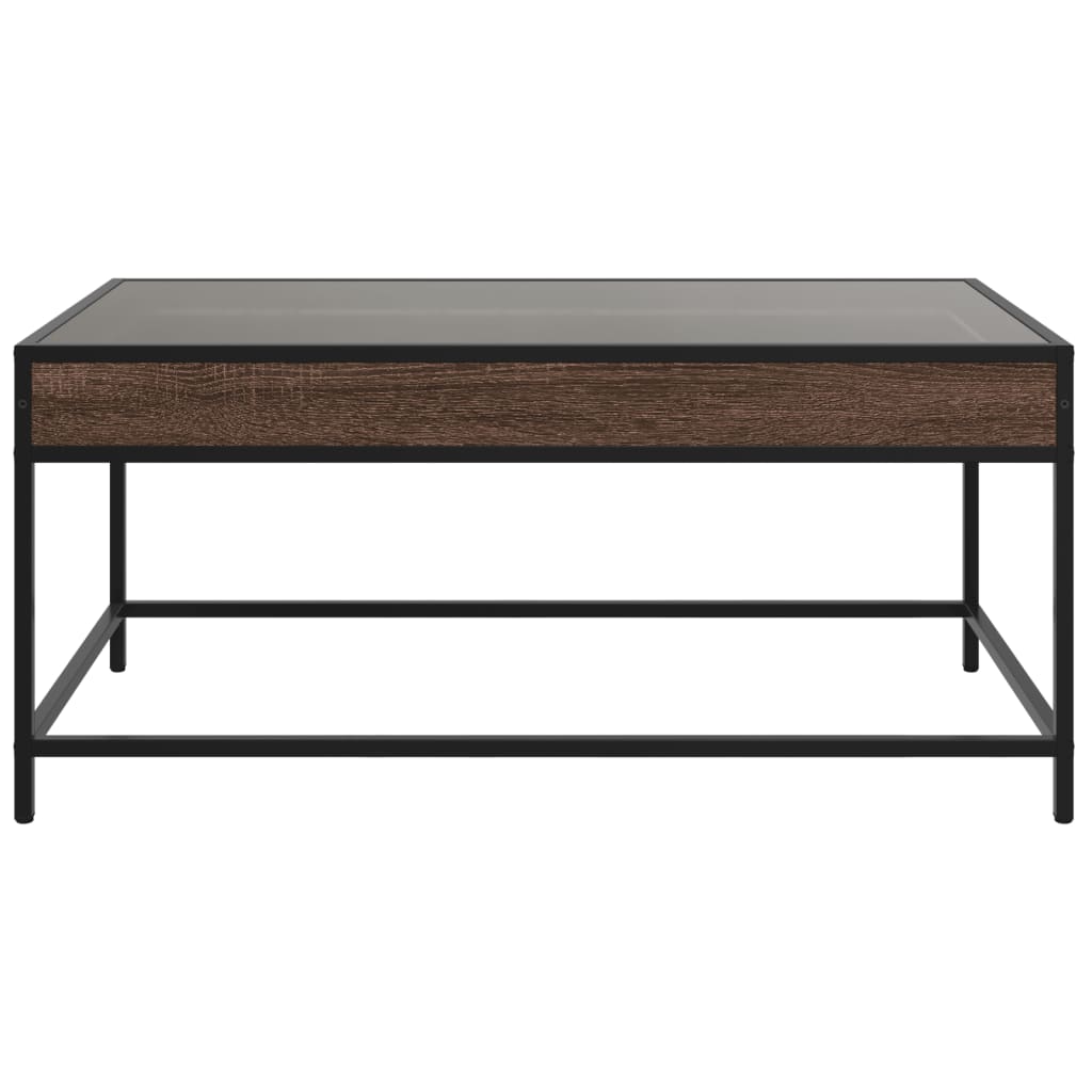 Salongbord Sofabord Brun Eik med Infinity LED 90x50x41 cm