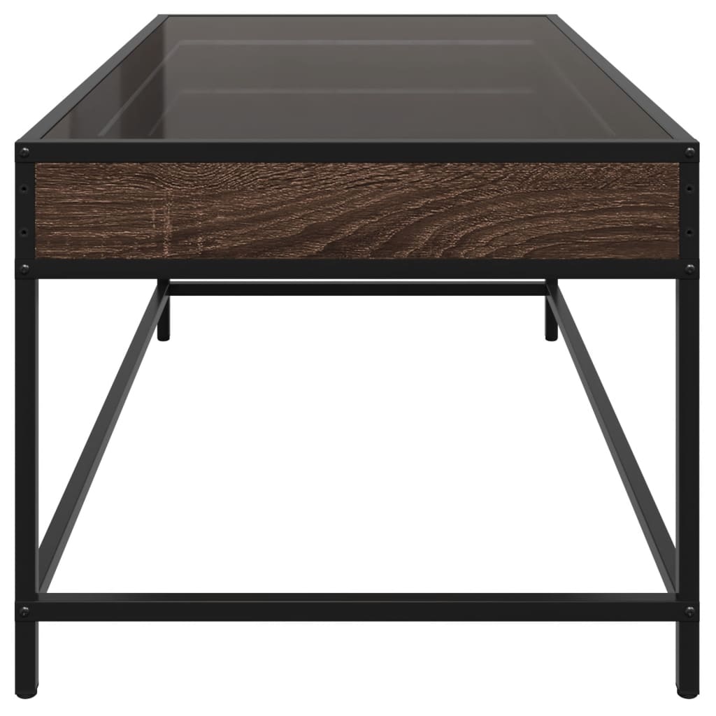 Salongbord Sofabord Brun Eik med Infinity LED 90x50x41 cm