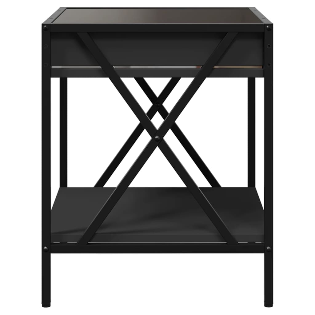 Salongbord Sofabord Svart med Infinity LED 40x40x49 cm