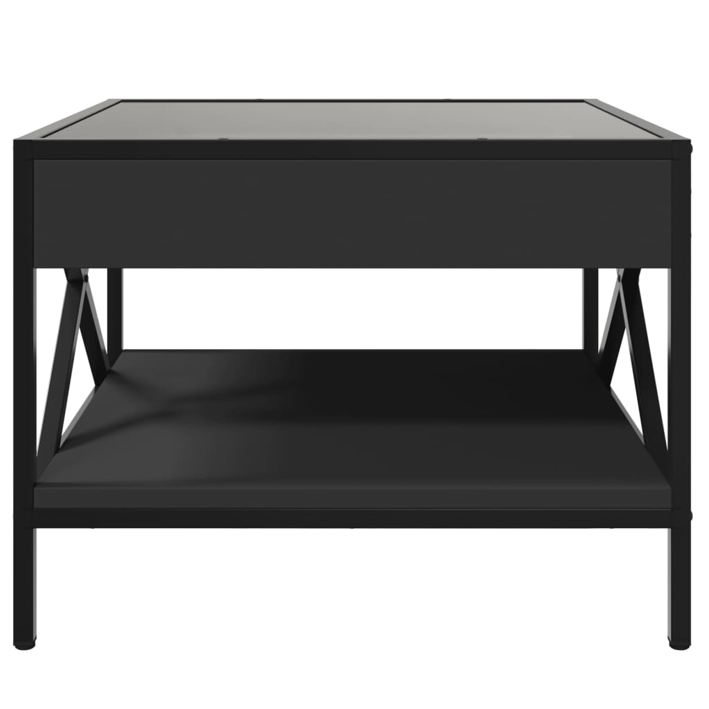 Salongbord Sofabord Svart med Infinity LED 50x50x38 cm