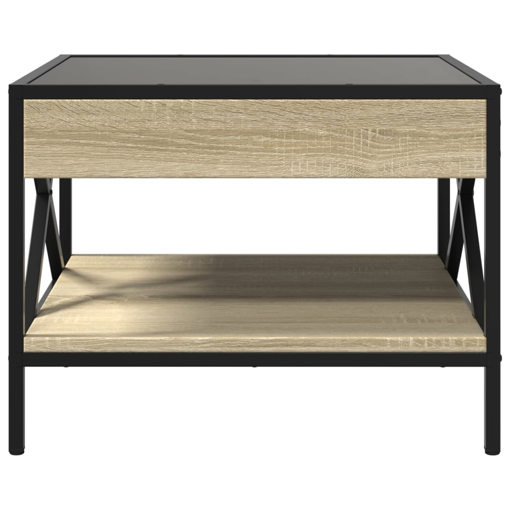 Salongbord Sofabord Sonoma Eik med Infinity LED 50x50x38 cm