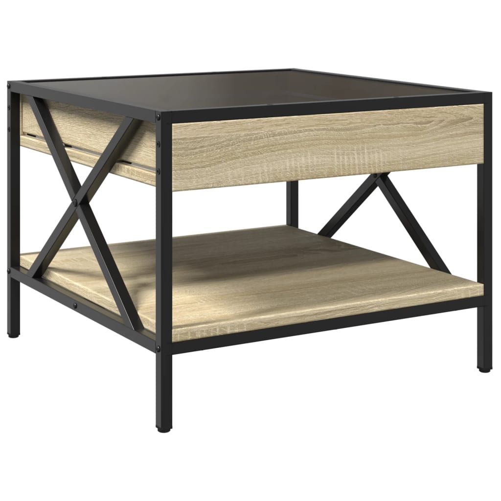 Salongbord Sofabord Sonoma Eik med Infinity LED 50x50x38 cm