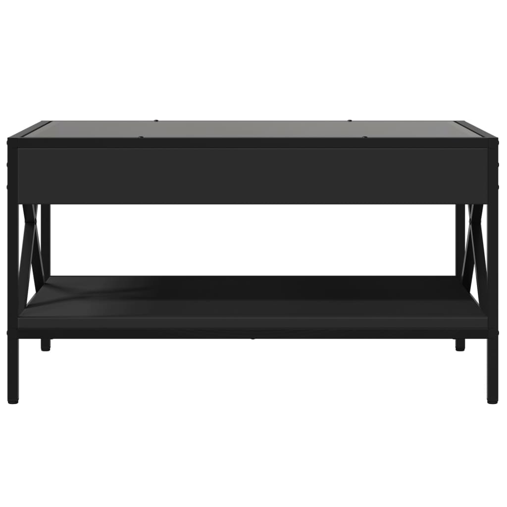 Salongbord Sofabord Svart med Infinity LED 70x50x38 cm