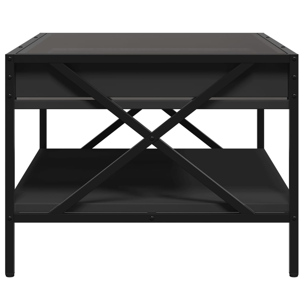 Salongbord Sofabord Svart med Infinity LED 70x50x38 cm