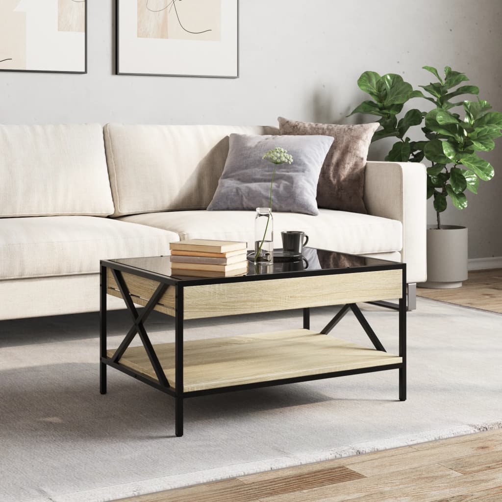 Salongbord Sofabord Sonoma Eik med Infinity LED 70x50x38 cm