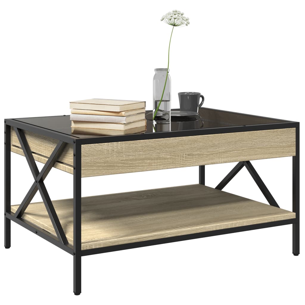 Salongbord Sofabord Sonoma Eik med Infinity LED 70x50x38 cm