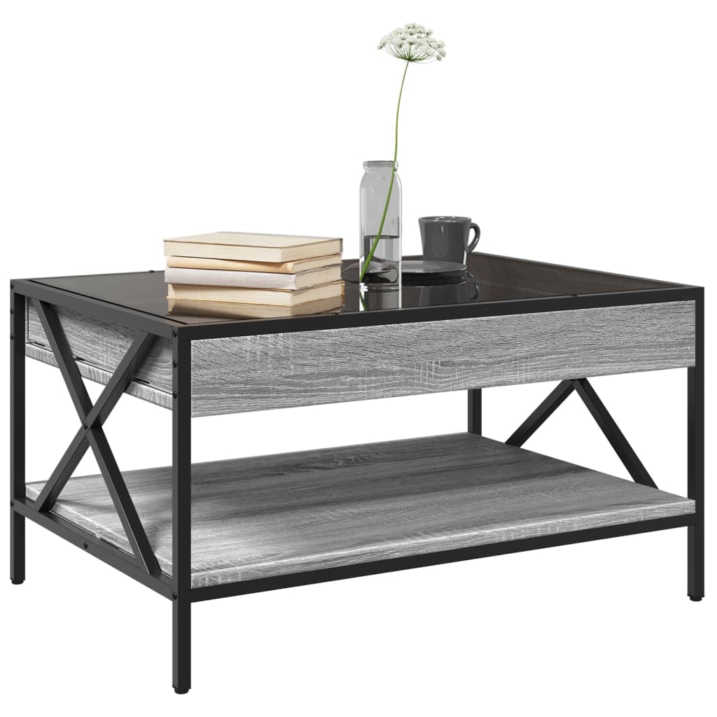 Salongbord Sofabord Sonoma Grå med Infinity LED 70x50x38 cm