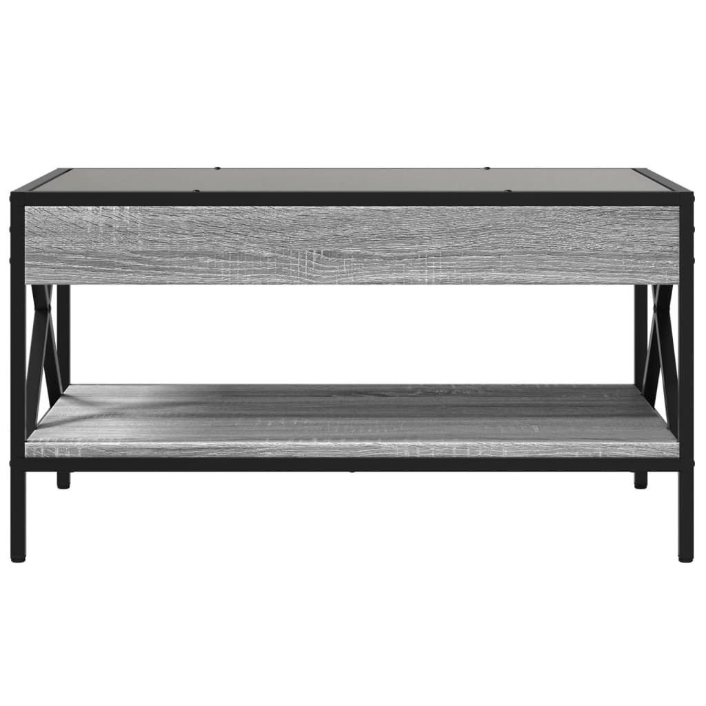 Salongbord Sofabord Sonoma Grå med Infinity LED 70x50x38 cm