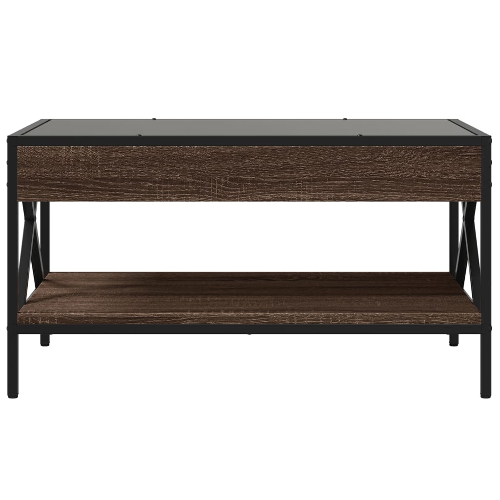 Salongbord Sofabord Brun Eik med Infinity LED 70x50x38 cm