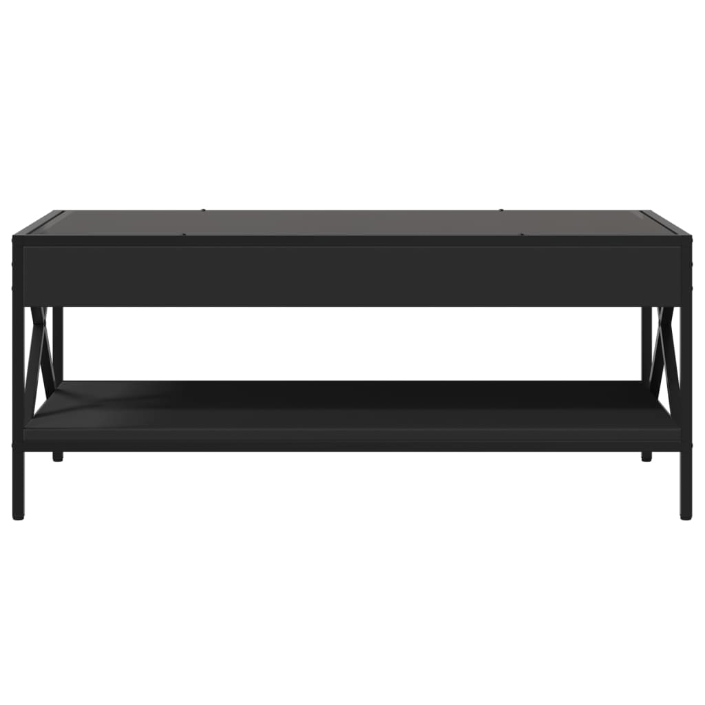 Salongbord Sofabord Svart med Infinity LED 90x50x38 cm