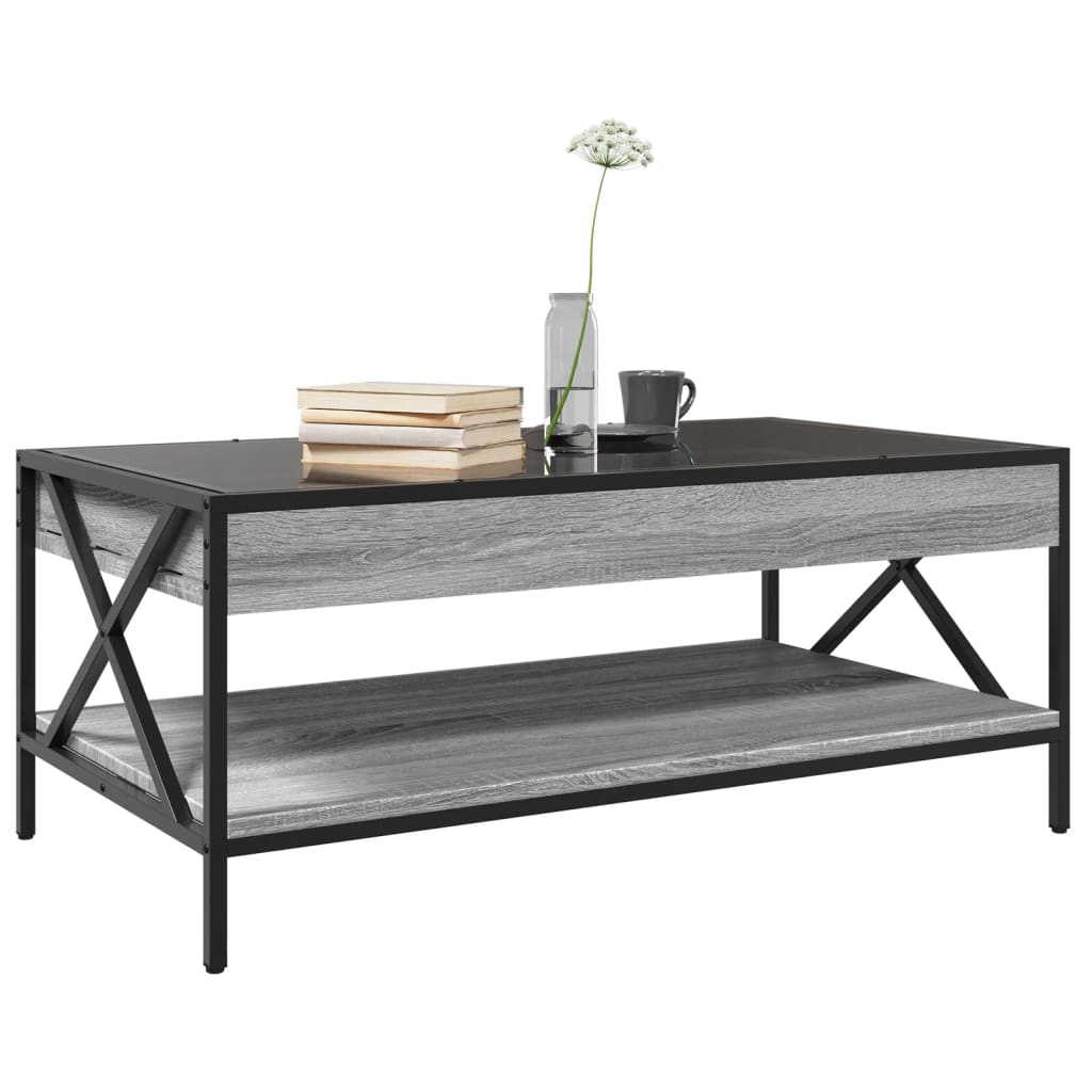 Salongbord Sofabord Sonoma Grå med Infinity LED 90x50x38 cm