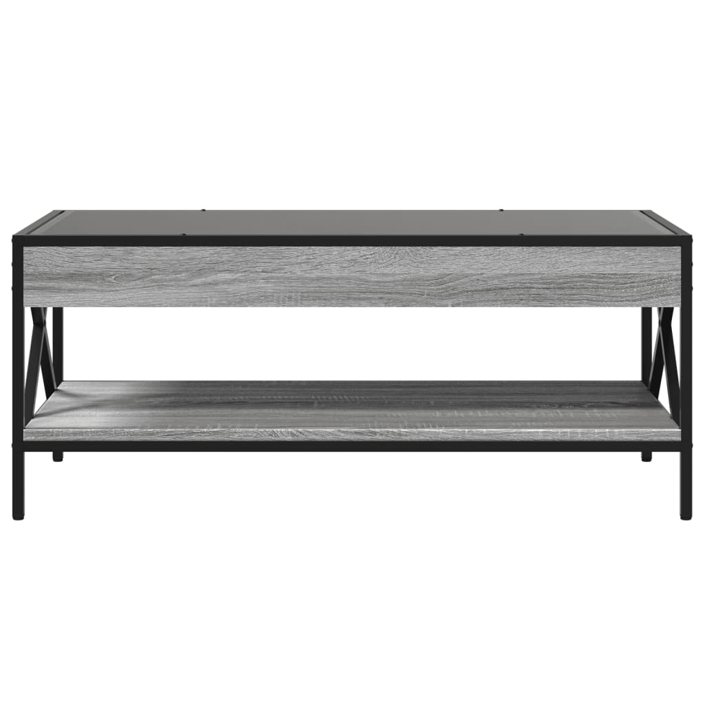 Salongbord Sofabord Sonoma Grå med Infinity LED 90x50x38 cm