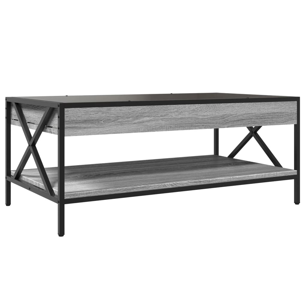 Salongbord Sofabord Sonoma Grå med Infinity LED 90x50x38 cm
