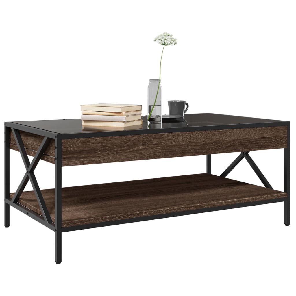 Salongbord Sofabord Brun Eik med Infinity LED 90x50x38 cm