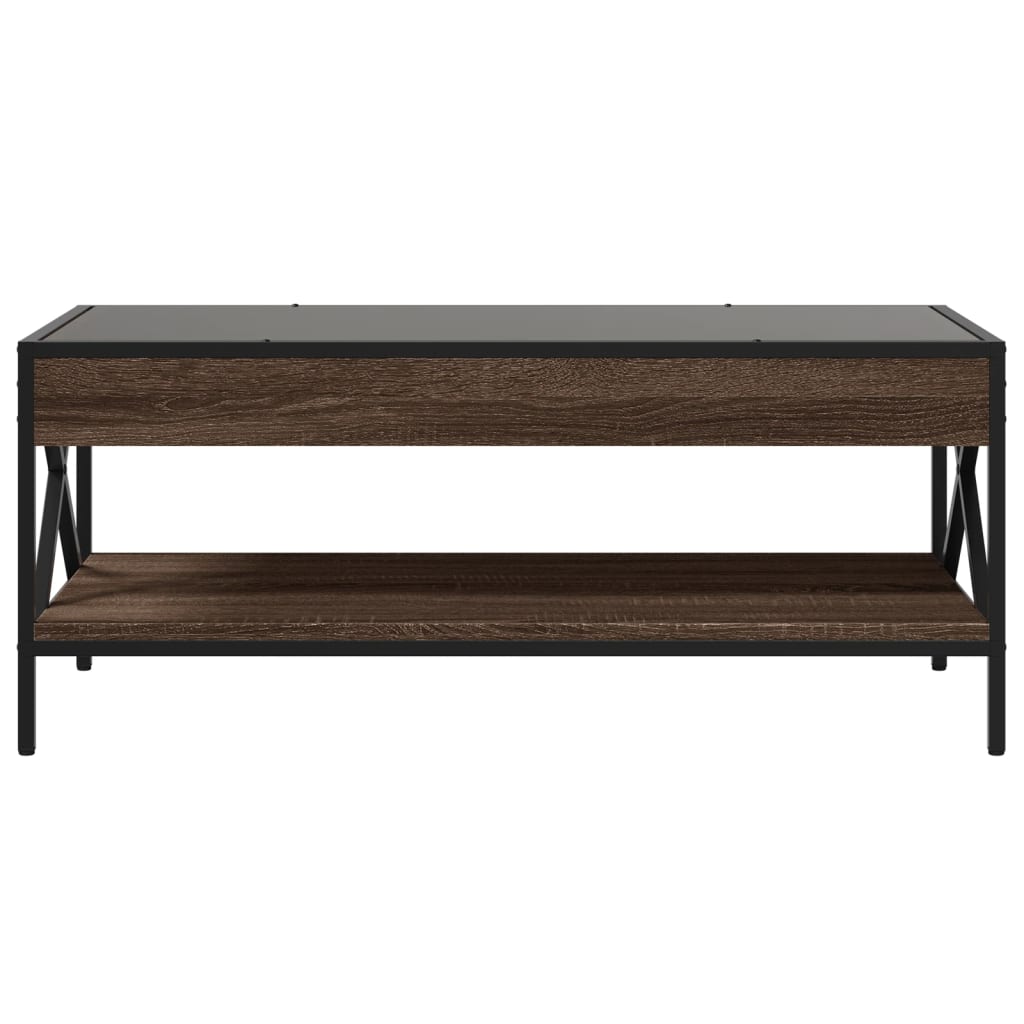 Salongbord Sofabord Brun Eik med Infinity LED 90x50x38 cm