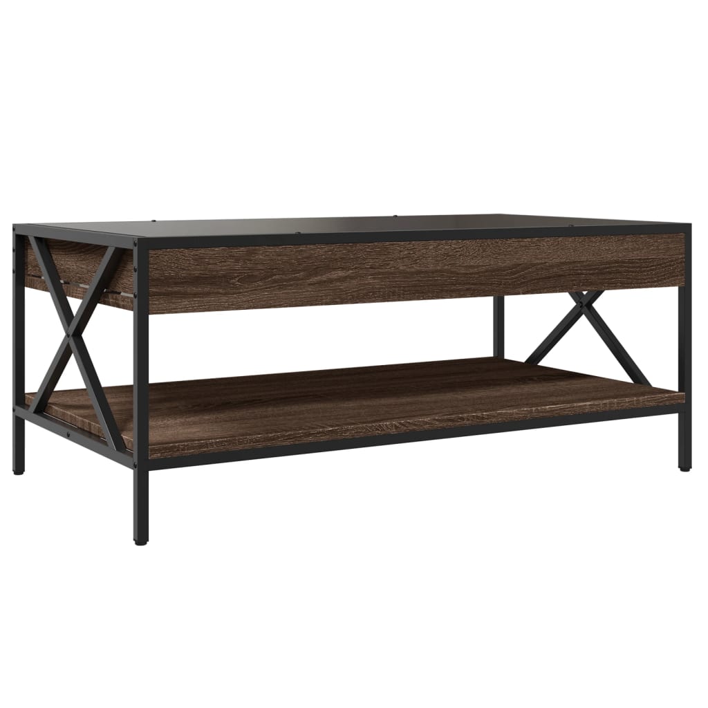 Salongbord Sofabord Brun Eik med Infinity LED 90x50x38 cm