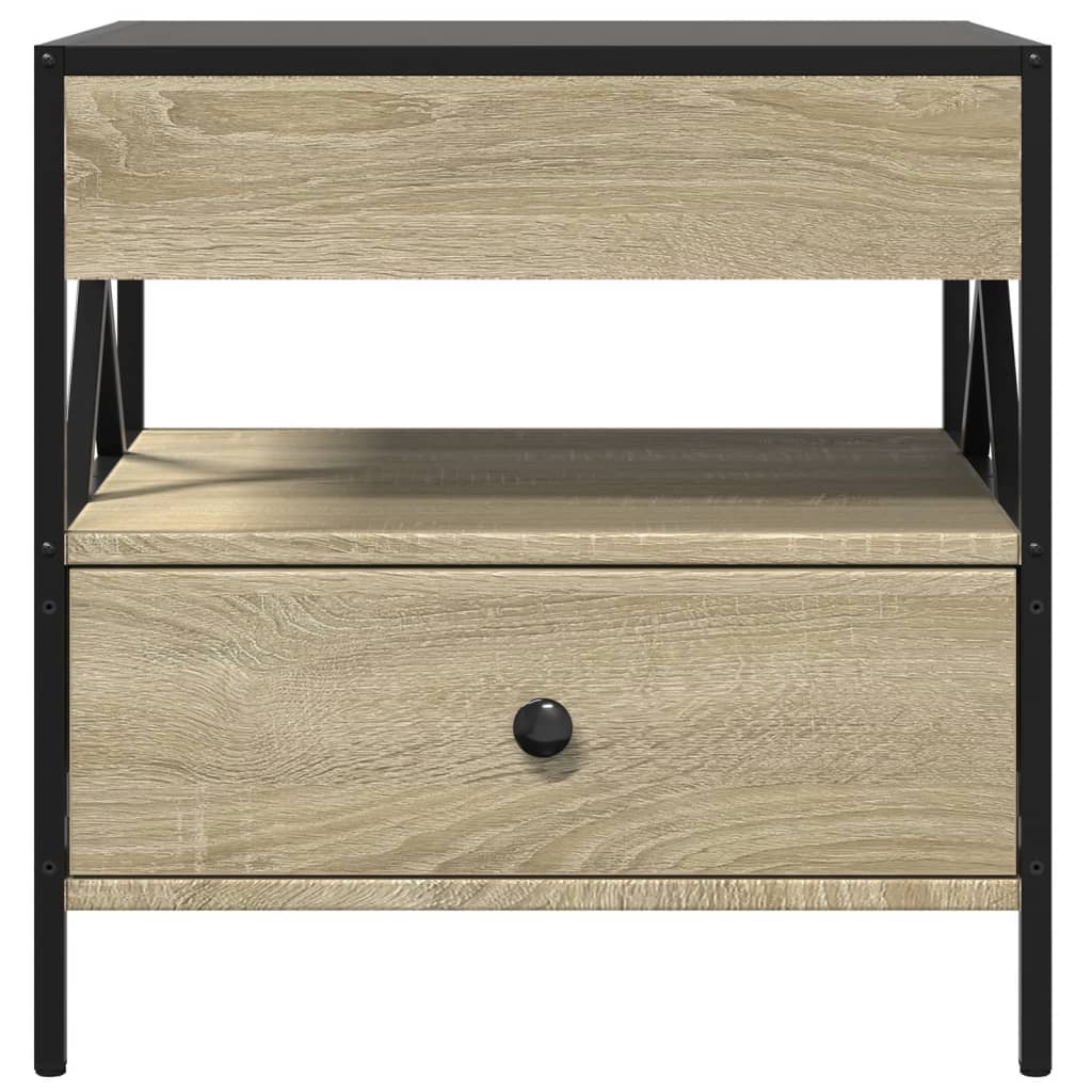 Salongbord Sofabord Sonoma Eik med Infinity LED 50x50x51 cm