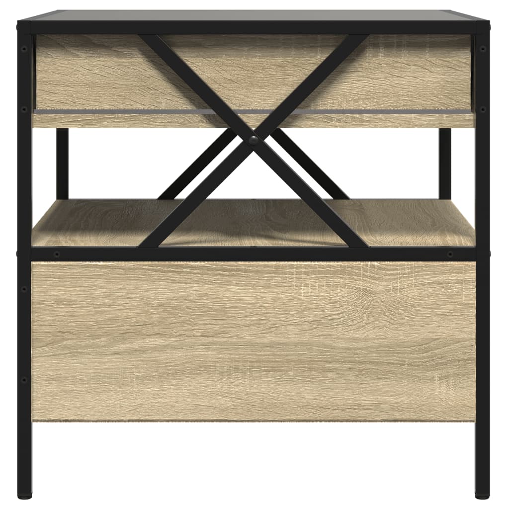 Salongbord Sofabord Sonoma Eik med Infinity LED 50x50x51 cm