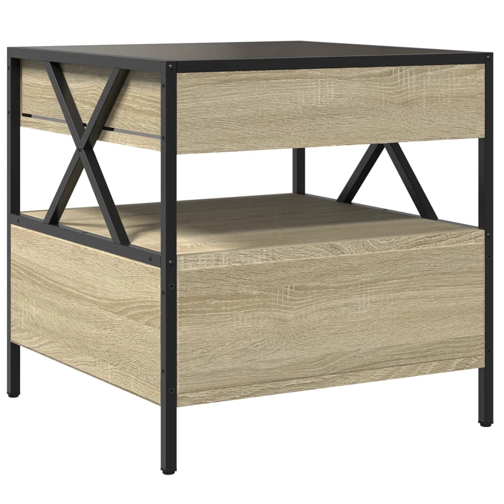 Salongbord Sofabord Sonoma Eik med Infinity LED 50x50x51 cm
