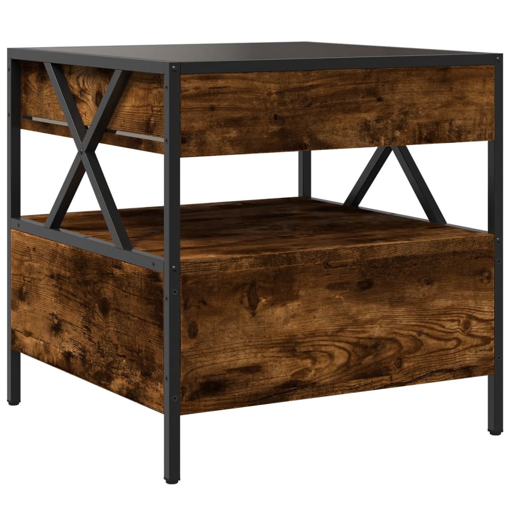 Salongbord Sofabord Røkt Eik med Infinity LED 50x50x51 cm