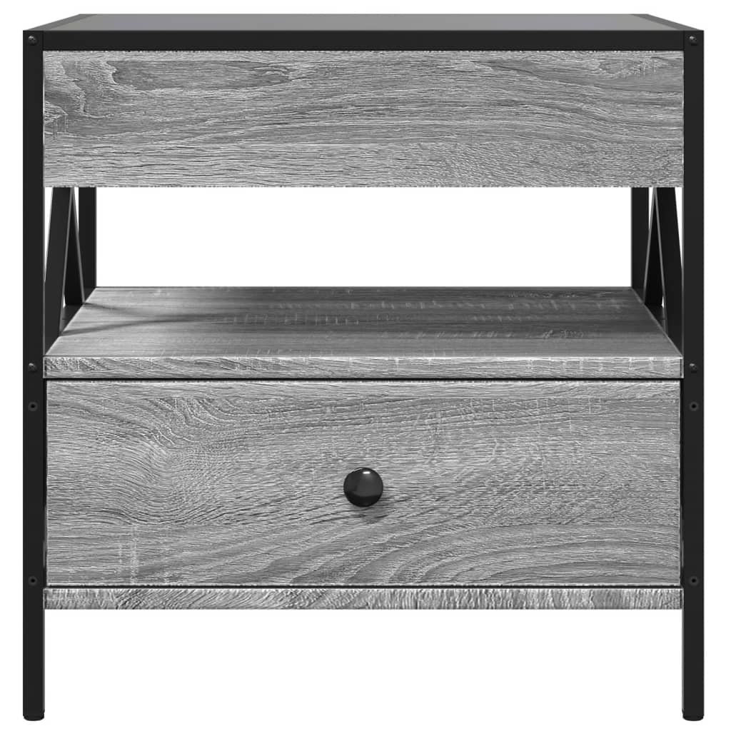 Salongbord Sofabord Sonoma Grå med Infinity LED 50x50x51 cm